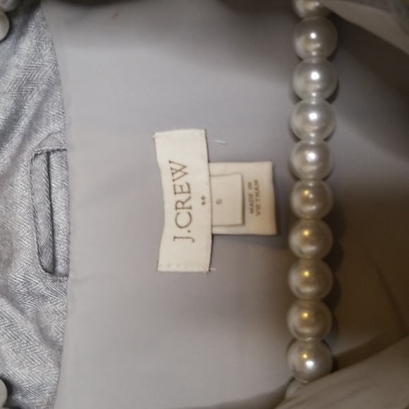 J. Crew Womens Light Grey Down Puffer Vest Jacket Quilt Print Sleevless - Picture 6 of 13